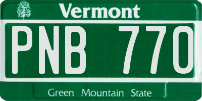 VT license plate PNB770