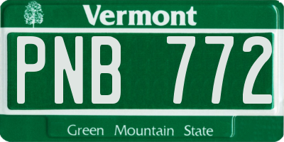 VT license plate PNB772