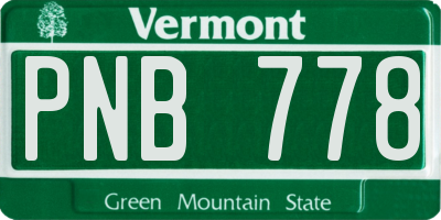 VT license plate PNB778
