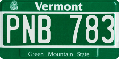 VT license plate PNB783