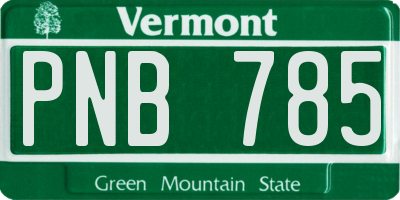 VT license plate PNB785