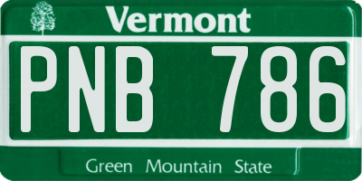 VT license plate PNB786