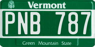 VT license plate PNB787