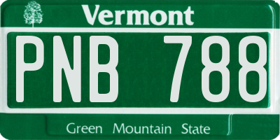 VT license plate PNB788