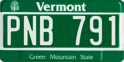 VT license plate PNB791