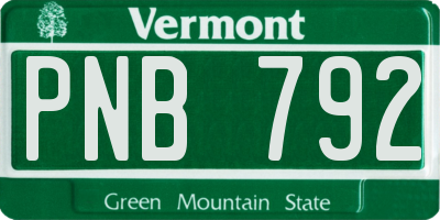 VT license plate PNB792