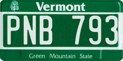 VT license plate PNB793