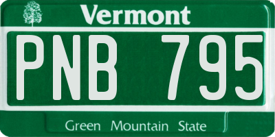 VT license plate PNB795