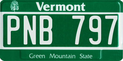 VT license plate PNB797