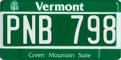 VT license plate PNB798