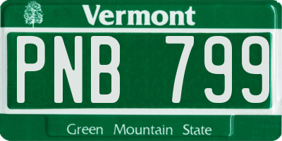 VT license plate PNB799
