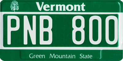 VT license plate PNB800