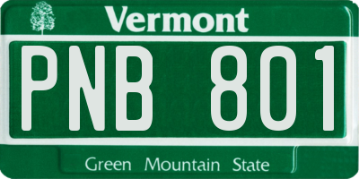 VT license plate PNB801