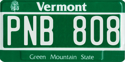 VT license plate PNB808