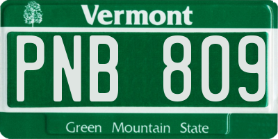 VT license plate PNB809