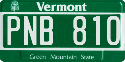 VT license plate PNB810
