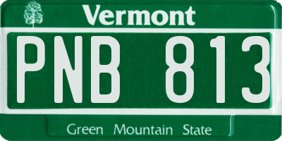 VT license plate PNB813