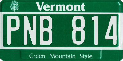 VT license plate PNB814