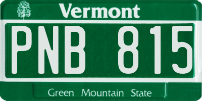 VT license plate PNB815