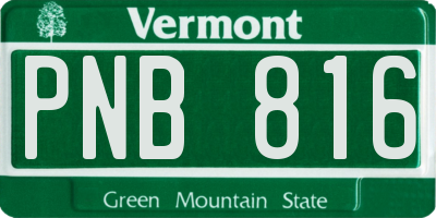VT license plate PNB816