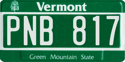 VT license plate PNB817