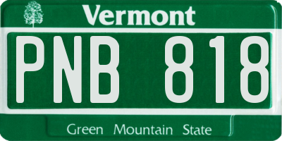 VT license plate PNB818