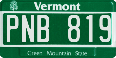 VT license plate PNB819