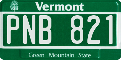 VT license plate PNB821