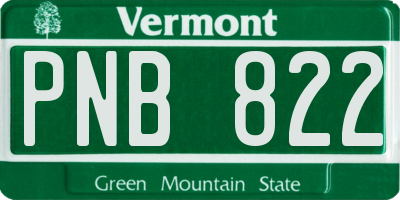 VT license plate PNB822