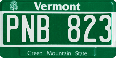 VT license plate PNB823