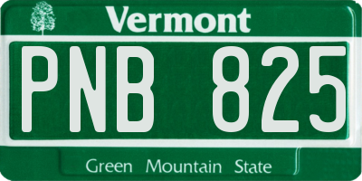 VT license plate PNB825