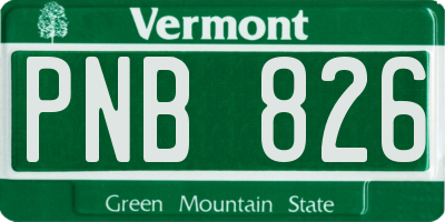 VT license plate PNB826