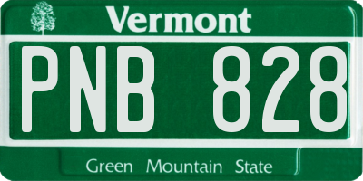 VT license plate PNB828