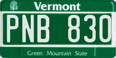 VT license plate PNB830