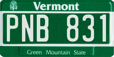 VT license plate PNB831