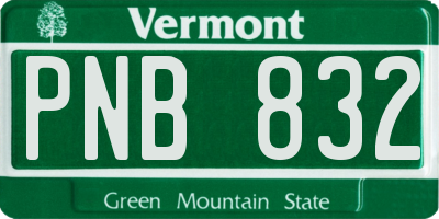 VT license plate PNB832