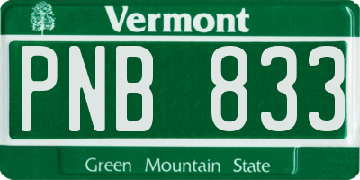 VT license plate PNB833