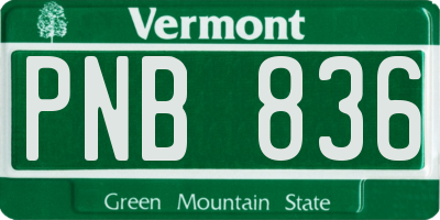 VT license plate PNB836