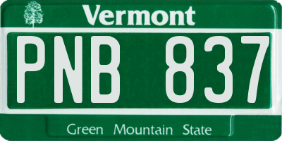 VT license plate PNB837