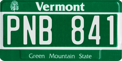 VT license plate PNB841