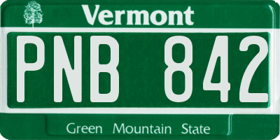 VT license plate PNB842