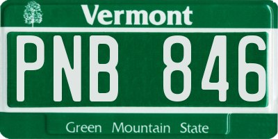 VT license plate PNB846