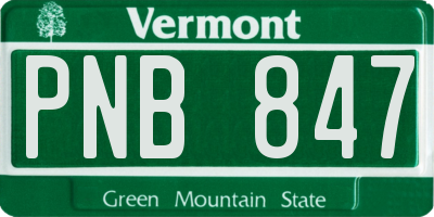 VT license plate PNB847