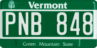 VT license plate PNB848