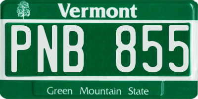 VT license plate PNB855