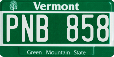 VT license plate PNB858