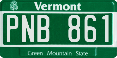 VT license plate PNB861