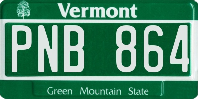 VT license plate PNB864