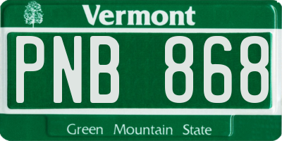 VT license plate PNB868