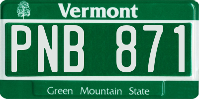 VT license plate PNB871